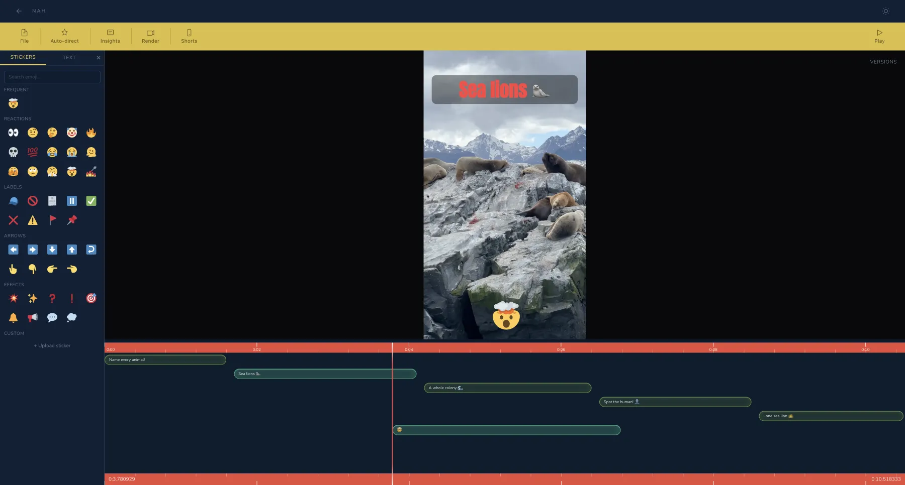 cubita.studio Nah — AI-directed short-form — auto-captions, overlays, metadata.